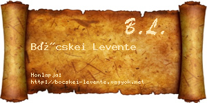 Böcskei Levente névjegykártya