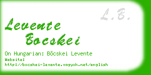 levente bocskei business card